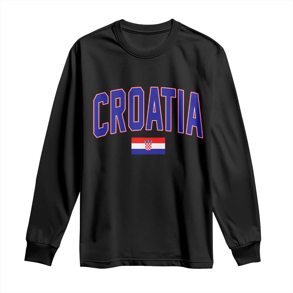 Croatia Flag Long Sleeve Shirt Vintage Hrvatska Flag Zagreb Croatian Jersey Retro