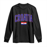 Croatia Flag Long Sleeve Shirt Vintage Hrvatska Flag Zagreb Croatian Jersey Retro