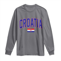 Croatia Flag Long Sleeve Shirt Vintage Hrvatska Flag Zagreb Croatian Jersey Retro