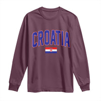 Croatia Flag Long Sleeve Shirt Vintage Hrvatska Flag Zagreb Croatian Jersey Retro