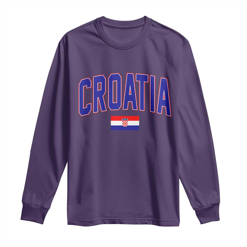 Croatia Flag Long Sleeve Shirt Vintage Hrvatska Flag Zagreb Croatian Jersey Retro