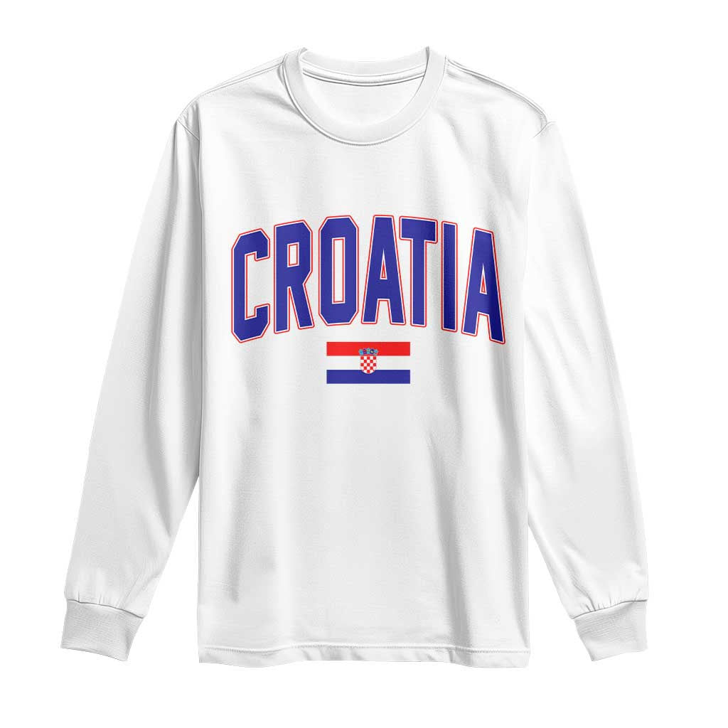Croatia Flag Long Sleeve Shirt Vintage Hrvatska Flag Zagreb Croatian Jersey Retro