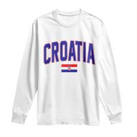 Croatia Flag Long Sleeve Shirt Vintage Hrvatska Flag Zagreb Croatian Jersey Retro