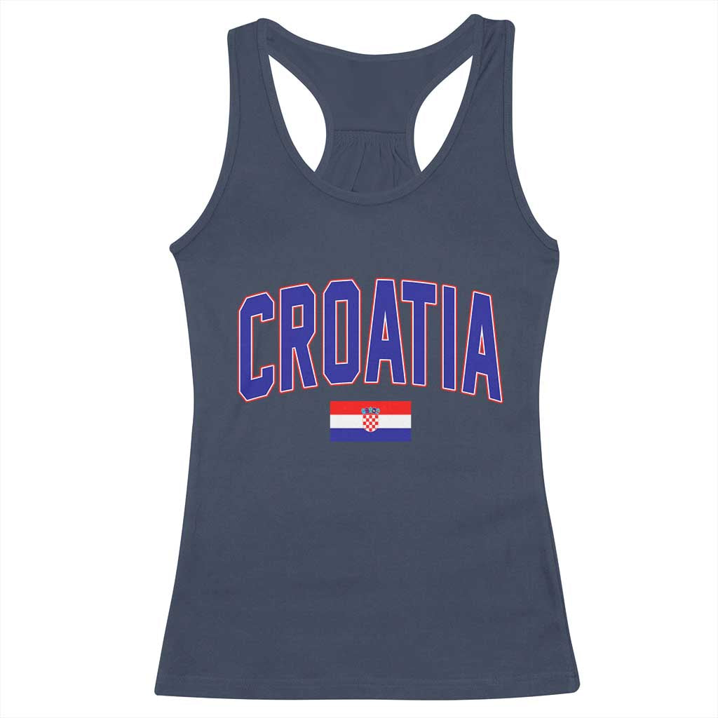 Croatia Flag Racerback Tank Top Vintage Hrvatska Flag Zagreb Croatian Jersey Retro