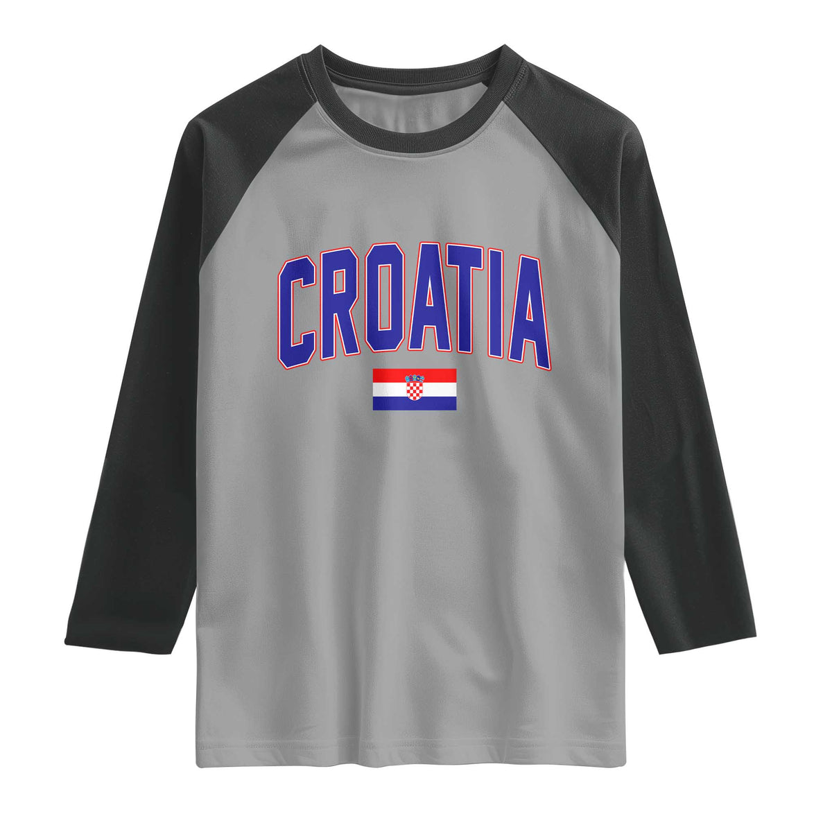 Croatia Flag Raglan Shirt Vintage Hrvatska Flag Zagreb Croatian Jersey Retro