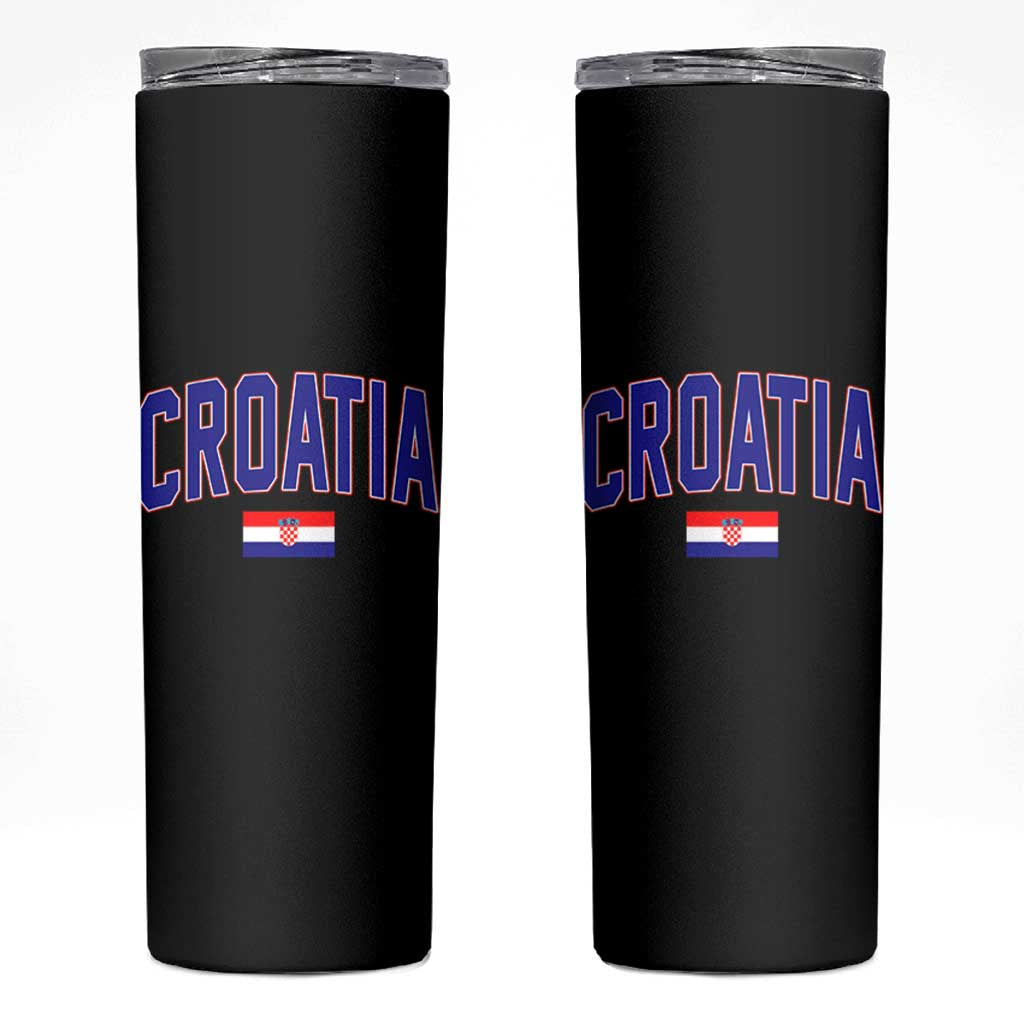 Croatia Flag Skinny Tumbler Vintage Hrvatska Flag Zagreb Croatian Jersey Retro