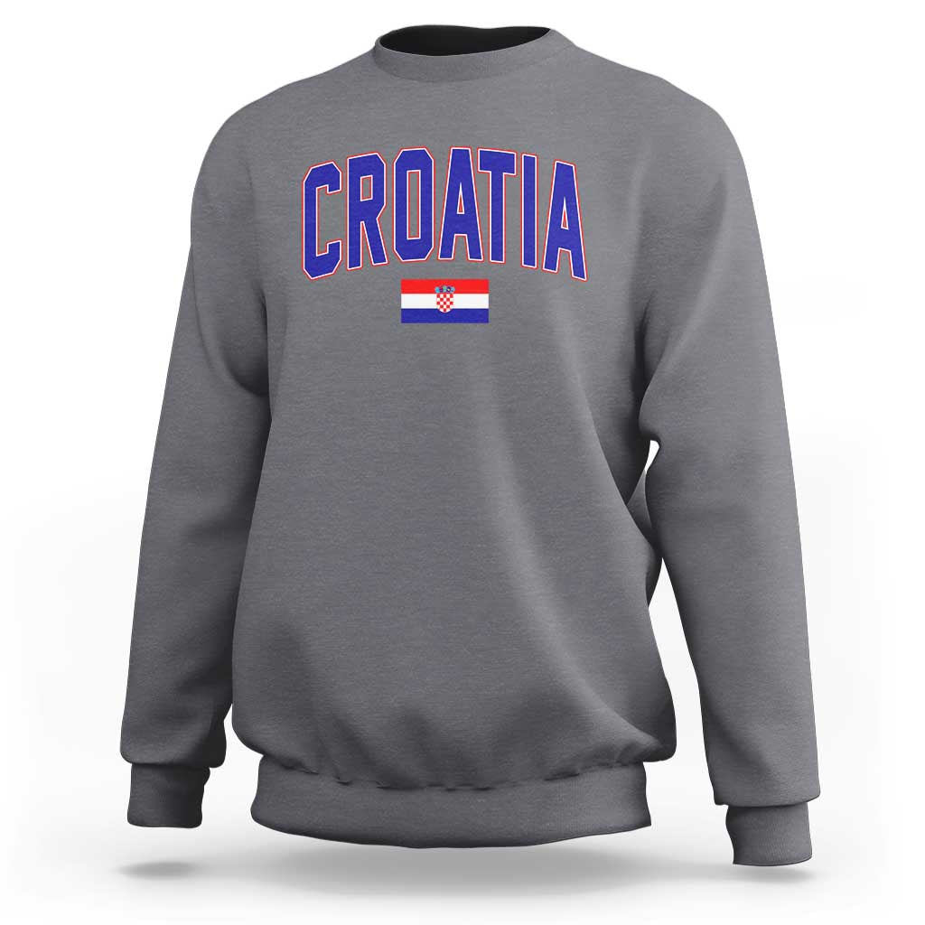 Croatia Flag Sweatshirt Vintage Hrvatska Flag Zagreb Croatian Jersey Retro
