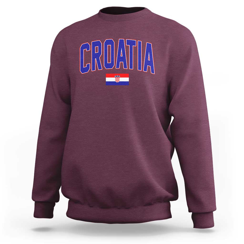 Croatia Flag Sweatshirt Vintage Hrvatska Flag Zagreb Croatian Jersey Retro