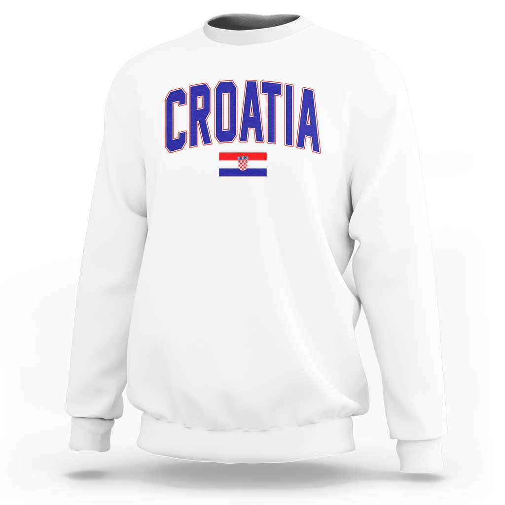 Croatia Flag Sweatshirt Vintage Hrvatska Flag Zagreb Croatian Jersey Retro
