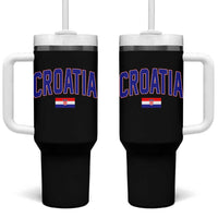 Croatia Flag Tumbler With Handle Vintage Hrvatska Flag Zagreb Croatian Jersey Retro