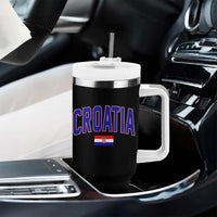 Croatia Flag Tumbler With Handle Vintage Hrvatska Flag Zagreb Croatian Jersey Retro
