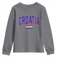 Croatia Flag Youth Sweatshirt Vintage Hrvatska Flag Zagreb Croatian Jersey Retro