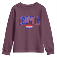 Croatia Flag Youth Sweatshirt Vintage Hrvatska Flag Zagreb Croatian Jersey Retro
