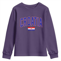 Croatia Flag Youth Sweatshirt Vintage Hrvatska Flag Zagreb Croatian Jersey Retro