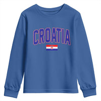 Croatia Flag Youth Sweatshirt Vintage Hrvatska Flag Zagreb Croatian Jersey Retro