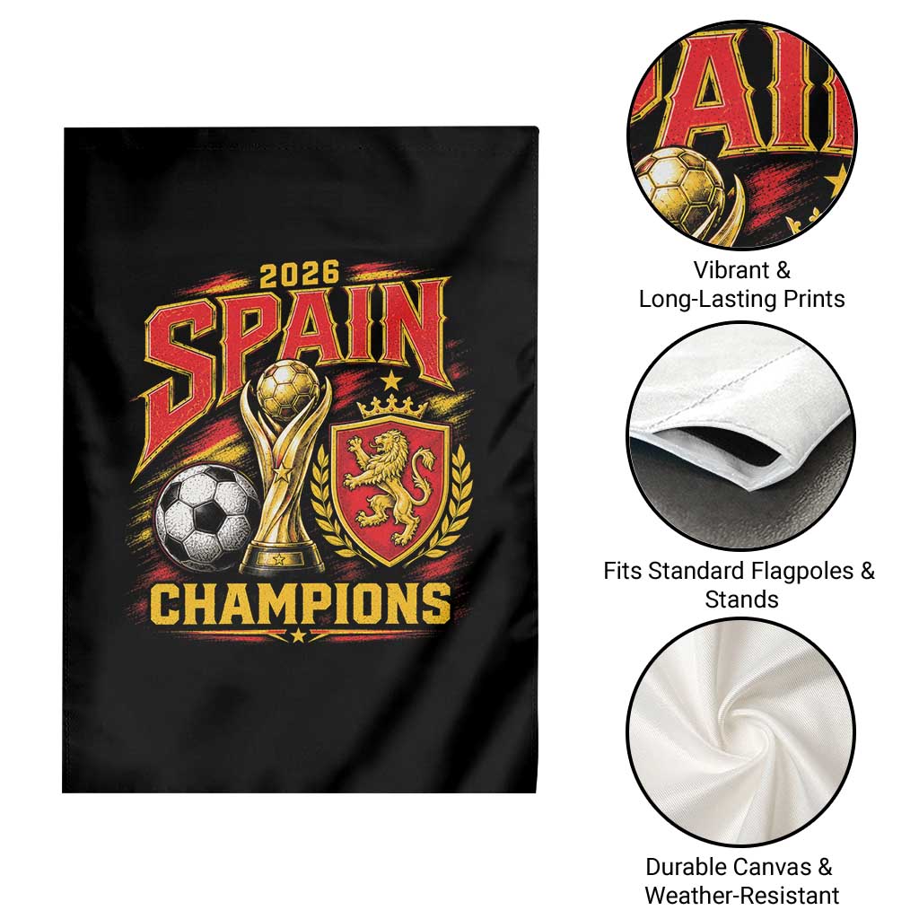 Spain Champions 2026 Garden Flag Spanish Soccer Fan Graphic