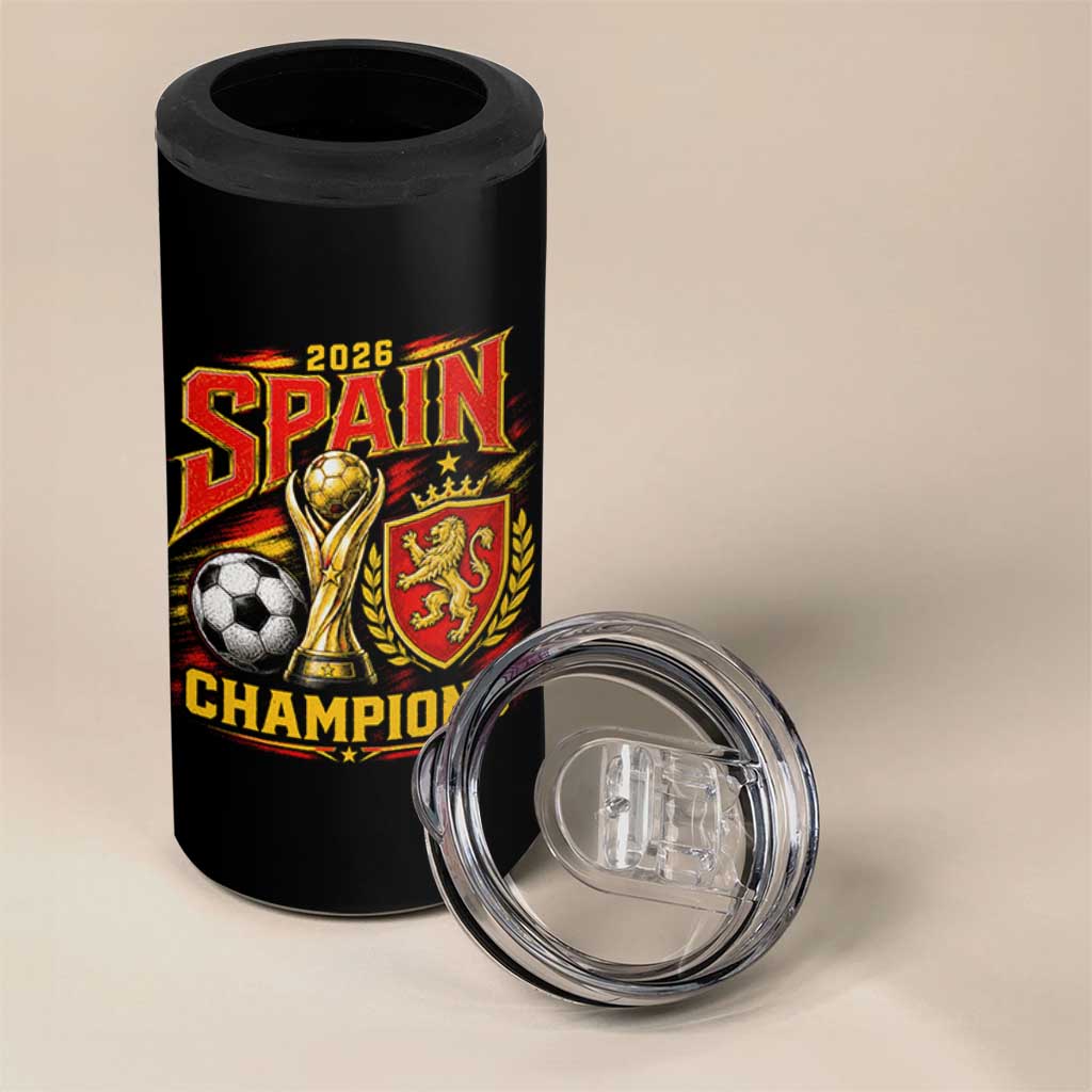 Spain Champions 2026 4 in 1 Can Cooler Tumbler Spanish Soccer Fan Graphic