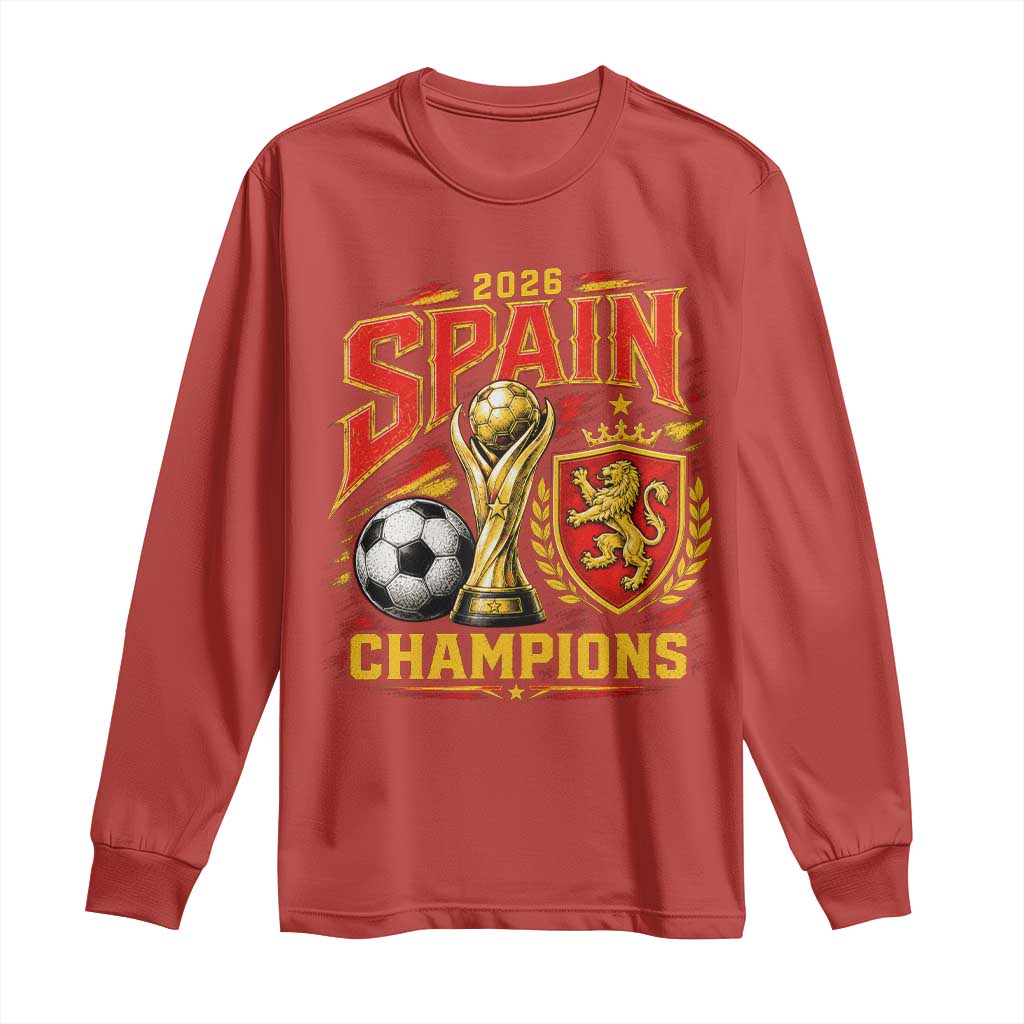 Spain Champions 2026 Long Sleeve Shirt Spanish Soccer Fan Graphic