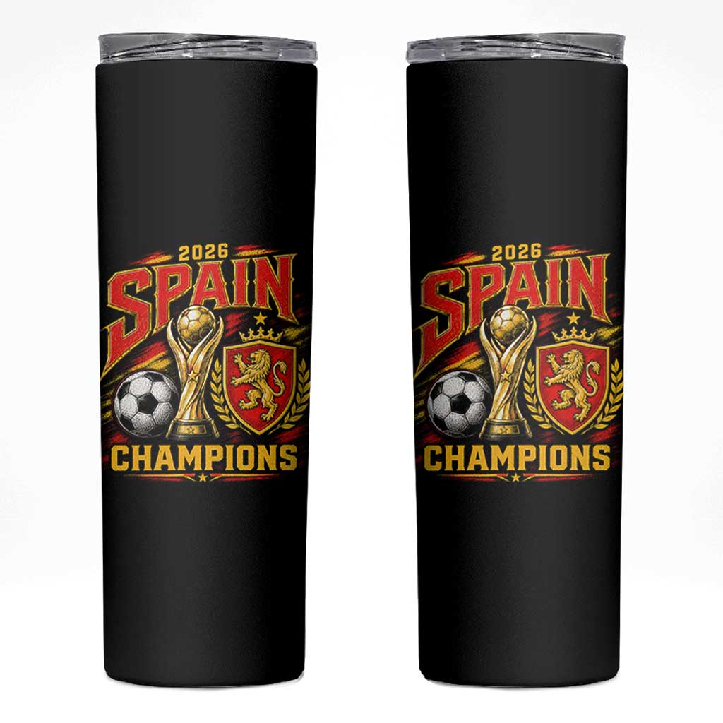 Spain Champions 2026 Skinny Tumbler Spanish Soccer Fan Graphic