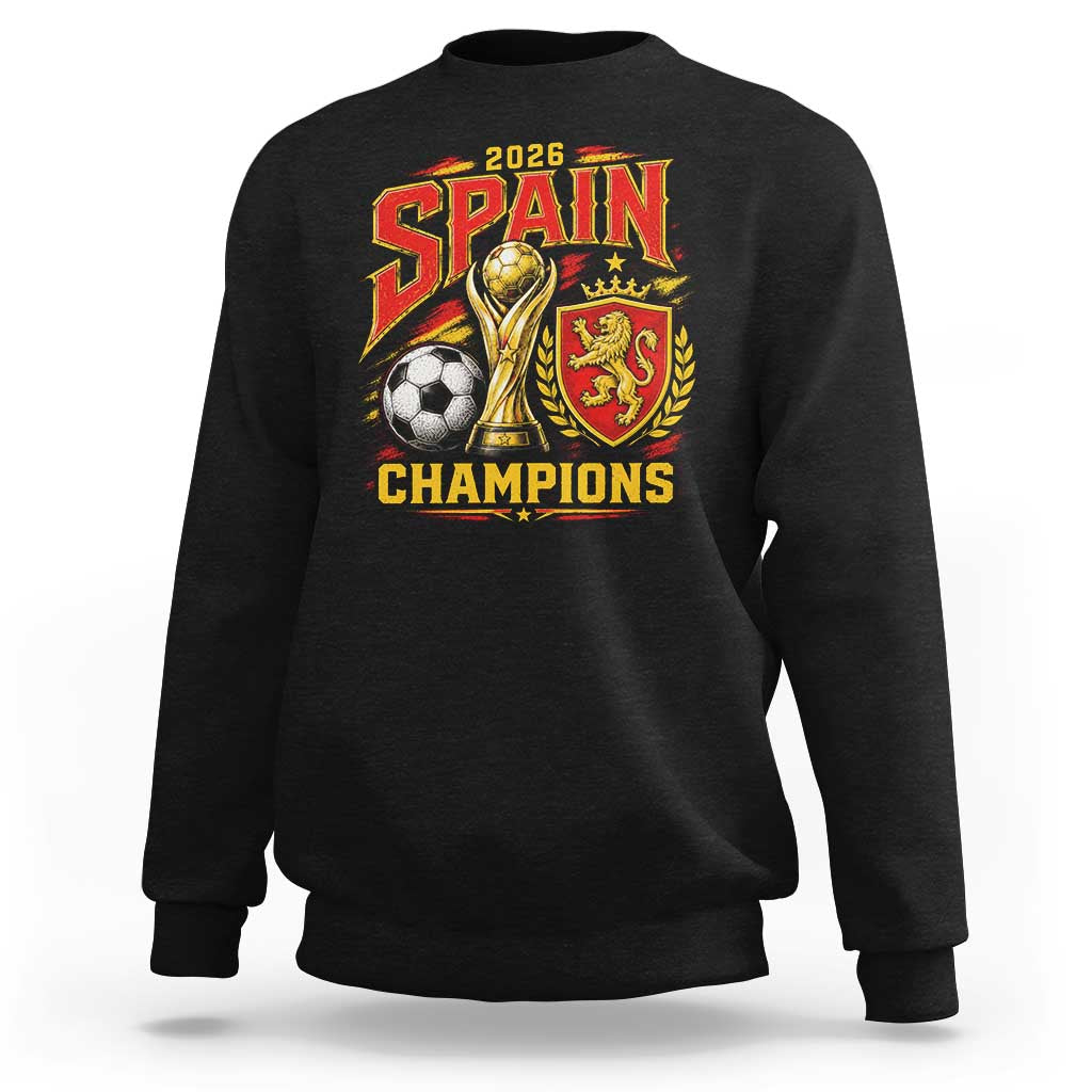 Spain Champions 2026 Sweatshirt Spanish Soccer Fan Graphic