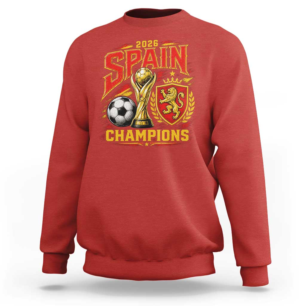 Spain Champions 2026 Sweatshirt Spanish Soccer Fan Graphic