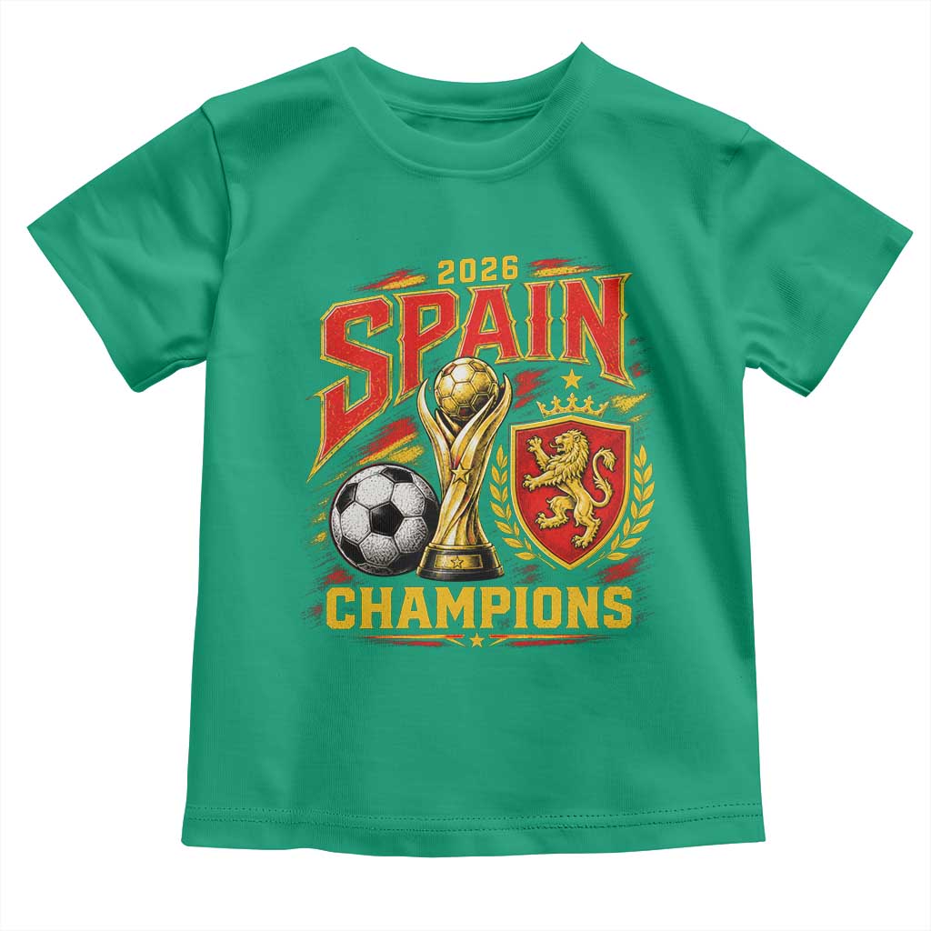 Spain Champions 2026 Toddler T Shirt Spanish Soccer Fan Graphic