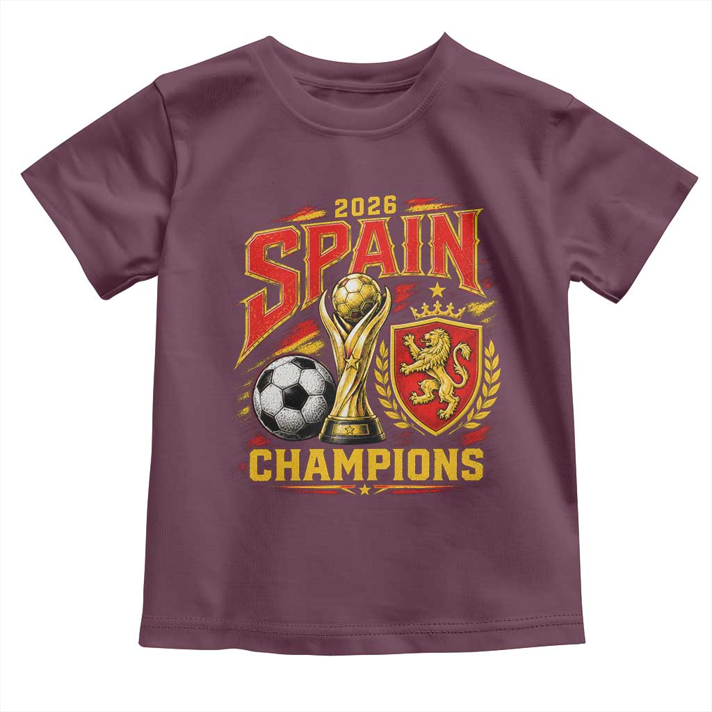Spain Champions 2026 Toddler T Shirt Spanish Soccer Fan Graphic