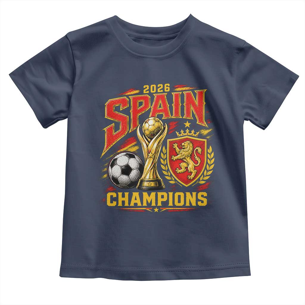 Spain Champions 2026 Toddler T Shirt Spanish Soccer Fan Graphic