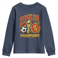 Spain Champions 2026 Youth Sweatshirt Spanish Soccer Fan Graphic