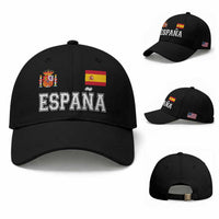 Spain Espana Baseball Cap Vintage Spanish Flag Royal Crest Graphic