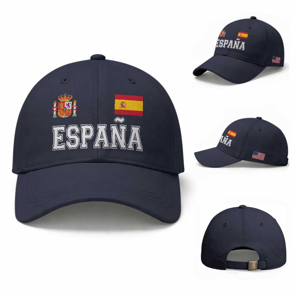 Spain Espana Baseball Cap Vintage Spanish Flag Royal Crest Graphic