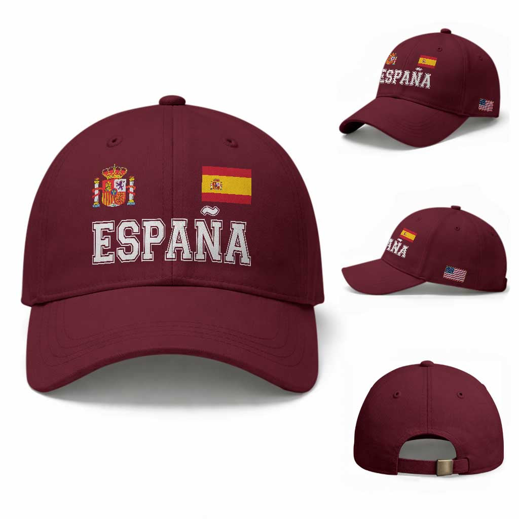 Spain Espana Baseball Cap Vintage Spanish Flag Royal Crest Graphic
