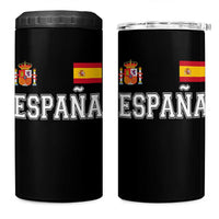 Spain Espana 4 in 1 Can Cooler Tumbler Vintage Spanish Flag Royal Crest Graphic