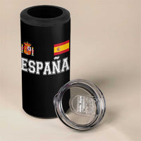 Spain Espana 4 in 1 Can Cooler Tumbler Vintage Spanish Flag Royal Crest Graphic