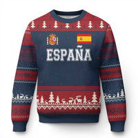 Spain Espana Ugly Christmas Sweater Vintage Spanish Flag Royal Crest Graphic