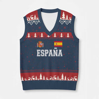 Spain Espana V-Neck Knit Sweater Vest Vintage Spanish Flag Royal Crest Graphic