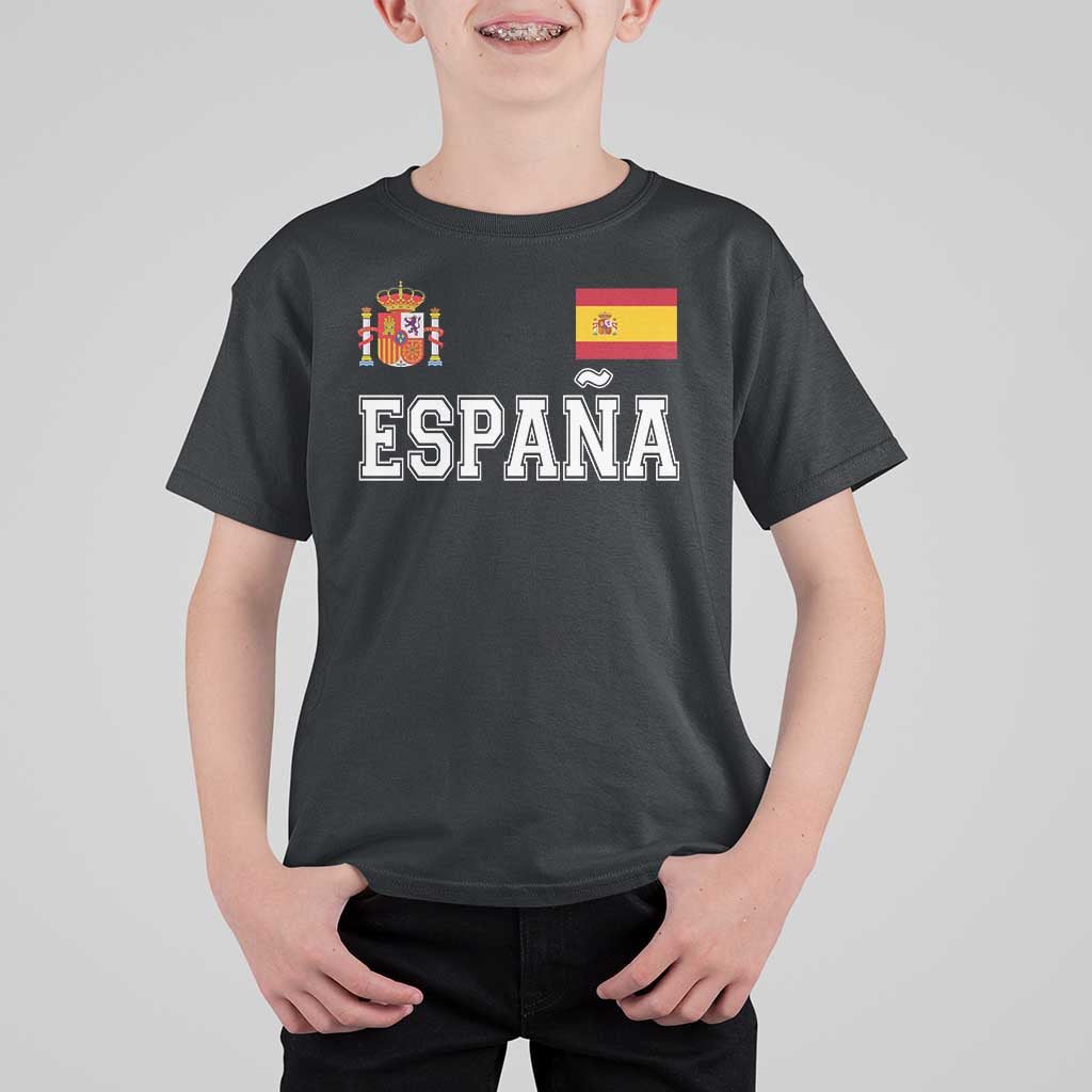Spain Espana T Shirt For Kid Vintage Spanish Flag Royal Crest Graphic