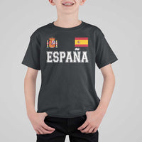 Spain Espana T Shirt For Kid Vintage Spanish Flag Royal Crest Graphic