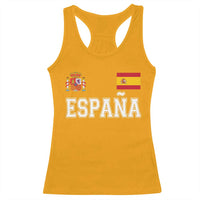 Spain Espana Racerback Tank Top Vintage Spanish Flag Royal Crest Graphic