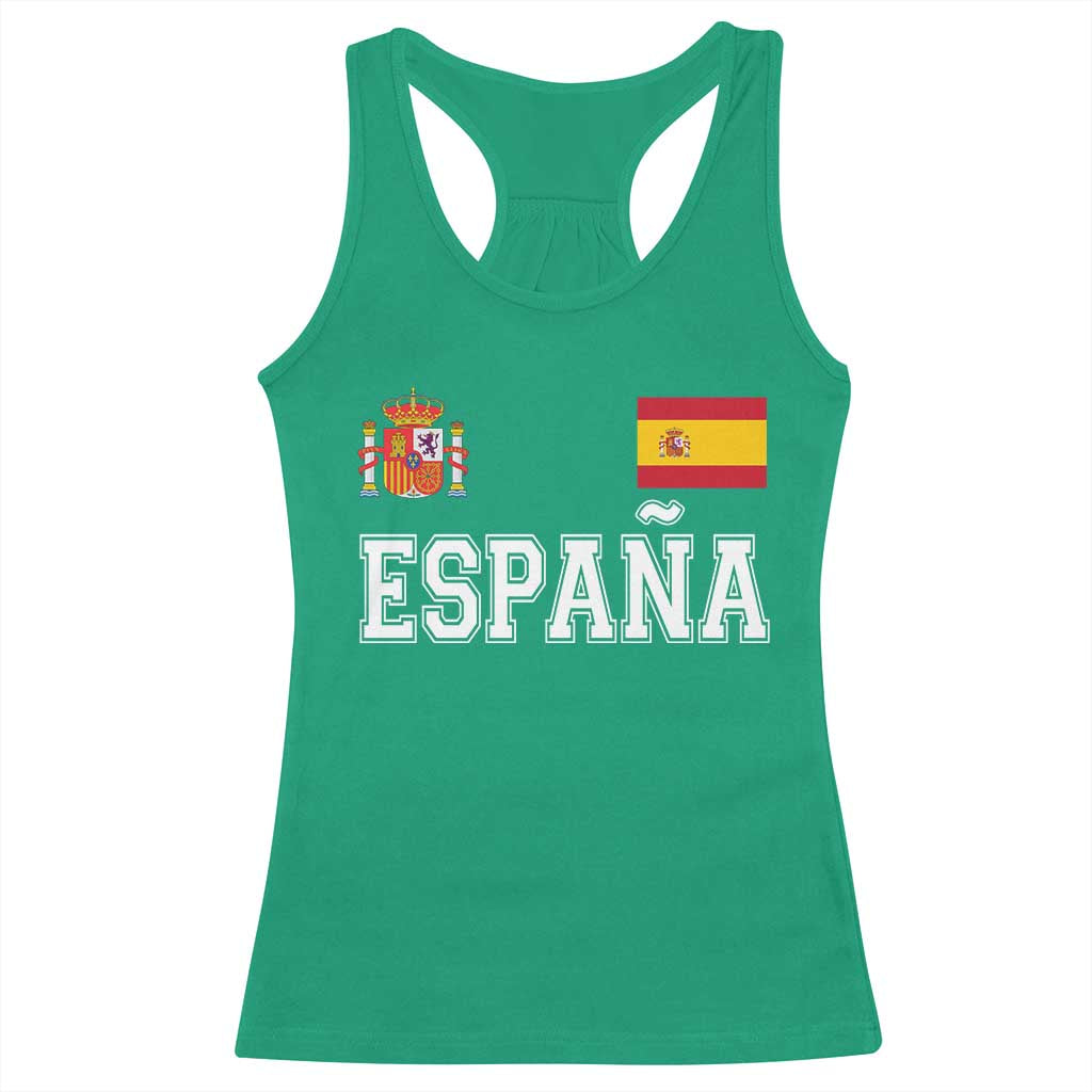 Spain Espana Racerback Tank Top Vintage Spanish Flag Royal Crest Graphic