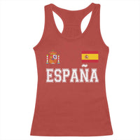 Spain Espana Racerback Tank Top Vintage Spanish Flag Royal Crest Graphic