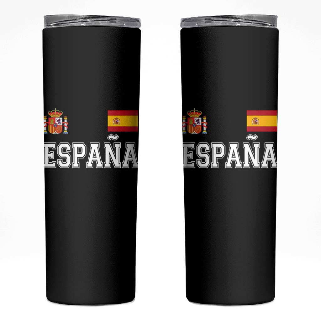 Spain Espana Skinny Tumbler Vintage Spanish Flag Royal Crest Graphic