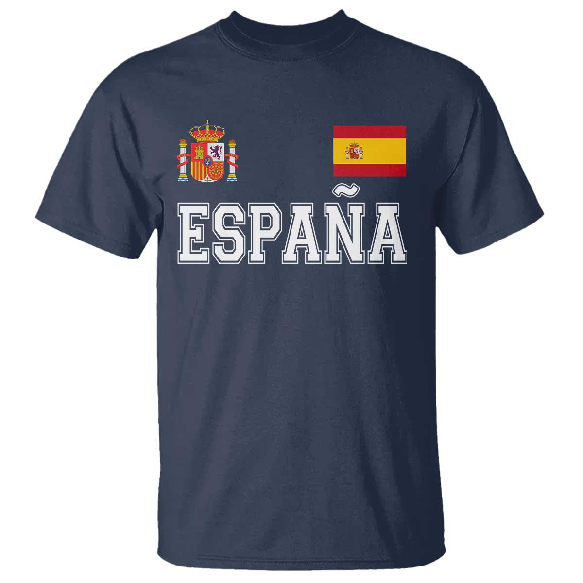 Spain Espana T Shirt Vintage Spanish Flag Royal Crest Graphic