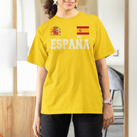 Spain Espana T Shirt For Women Vintage Spanish Flag Royal Crest Graphic