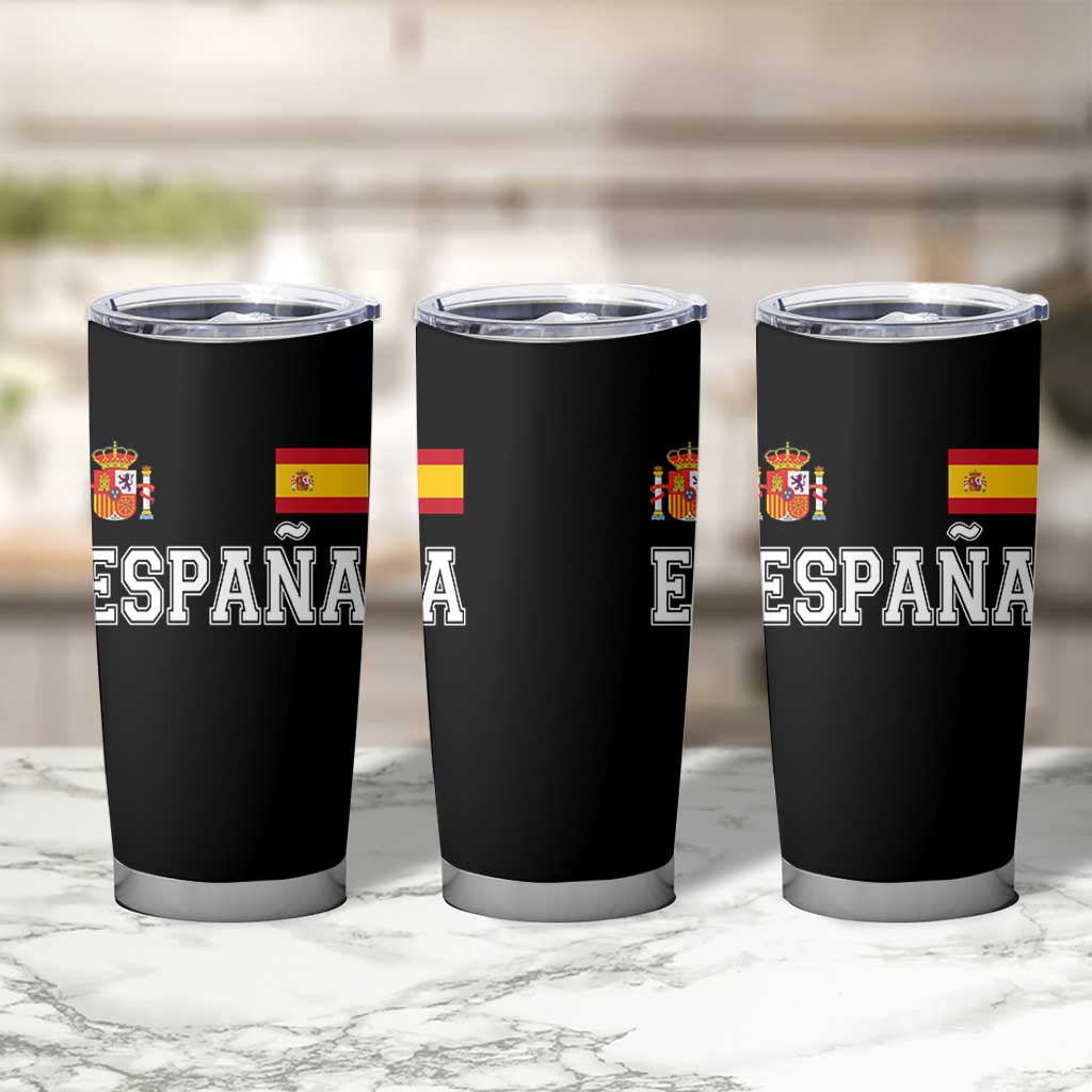 Spain Espana Tumbler Cup Vintage Spanish Flag Royal Crest Graphic