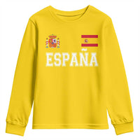 Spain Espana Youth Sweatshirt Vintage Spanish Flag Royal Crest Graphic