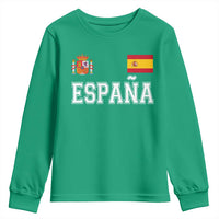 Spain Espana Youth Sweatshirt Vintage Spanish Flag Royal Crest Graphic