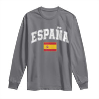 España Vintage Spanish Flag Pride Graphic Long Sleeve Shirt