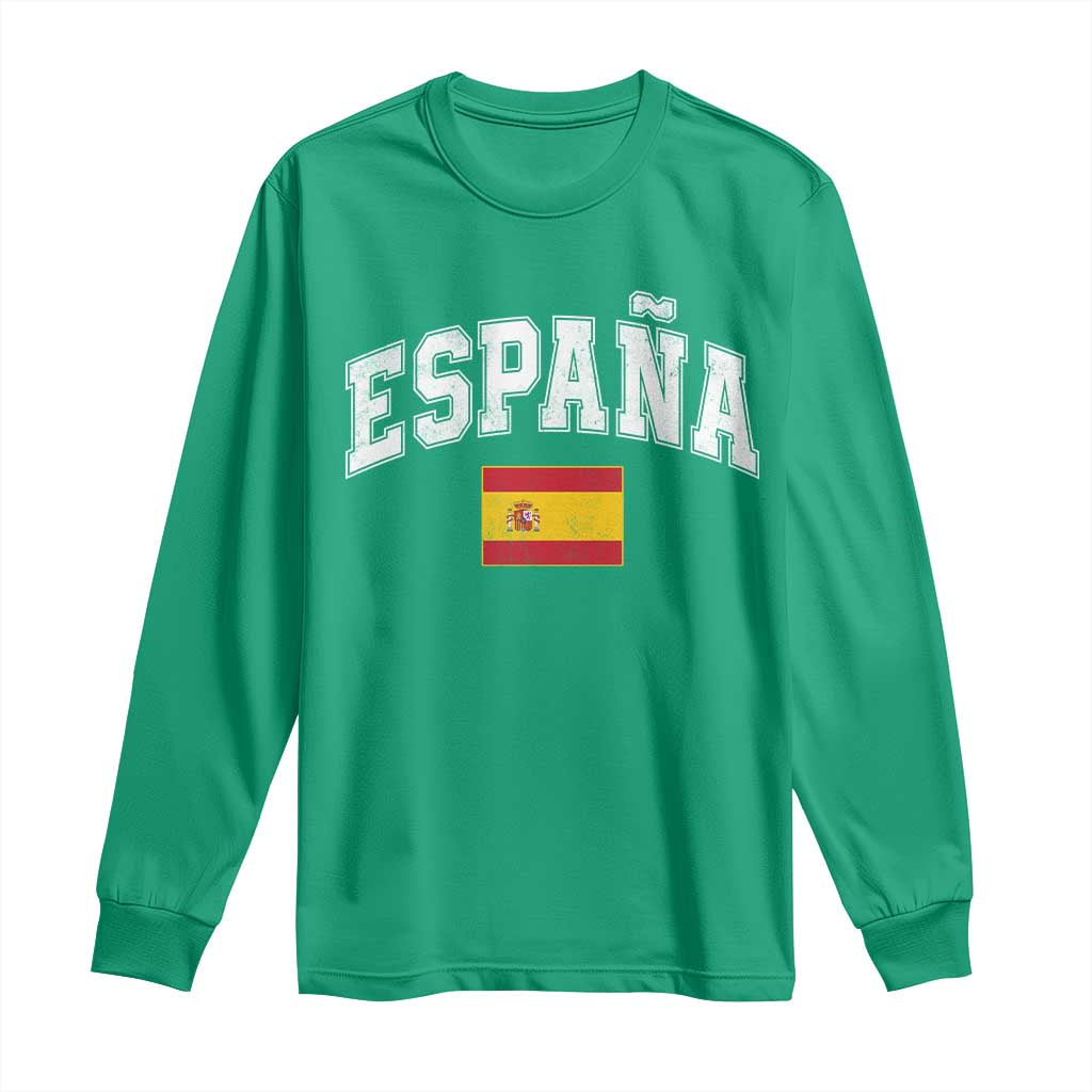 España Vintage Spanish Flag Pride Graphic Long Sleeve Shirt