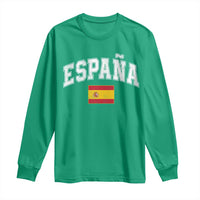 España Vintage Spanish Flag Pride Graphic Long Sleeve Shirt